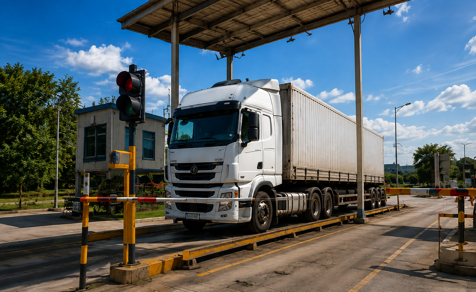 Caminhão em operação de pesagem